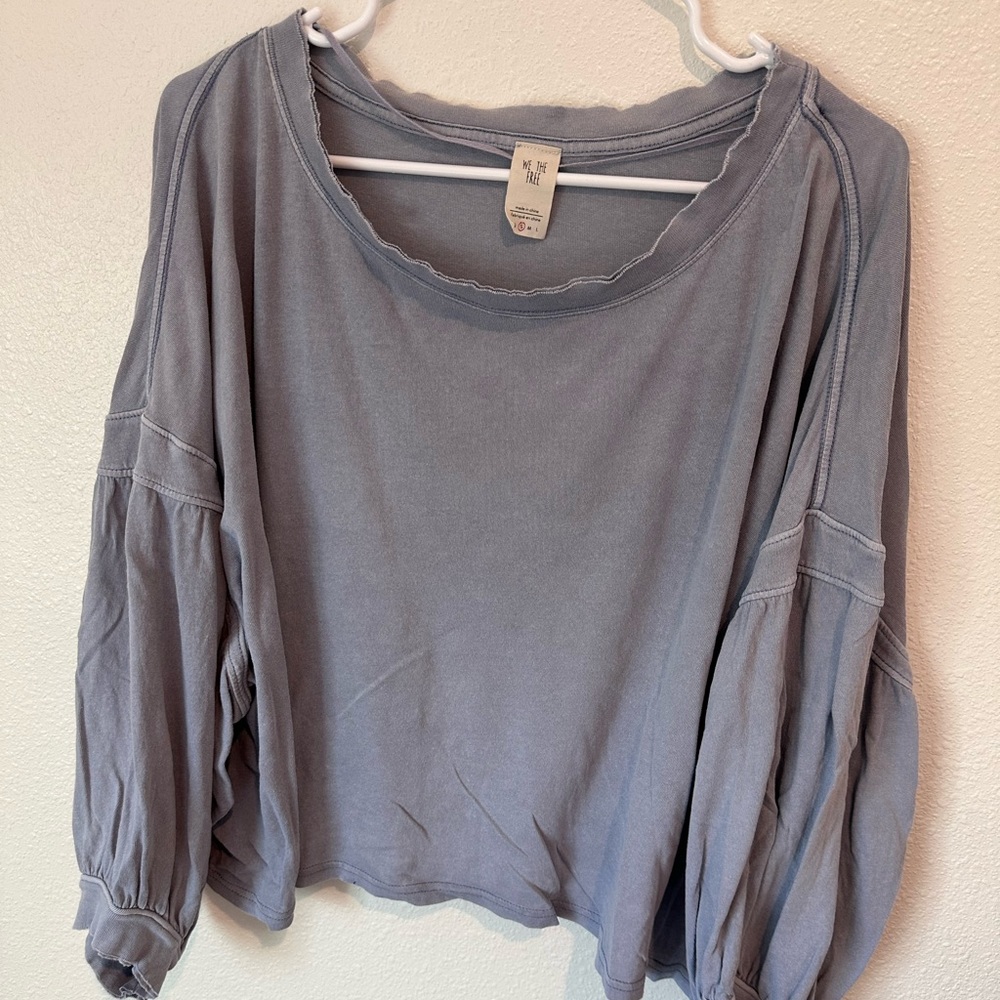 Free People We The Free Long Sleeve Lilac Shirt | Small